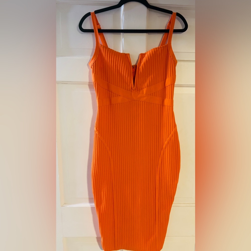 Orange bodycon dress